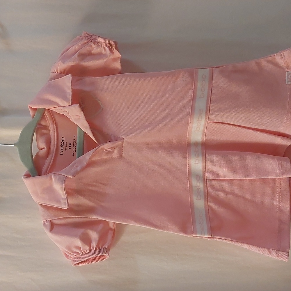 Bebe sport infant girls pink polo dress. Size 3-6 Mos